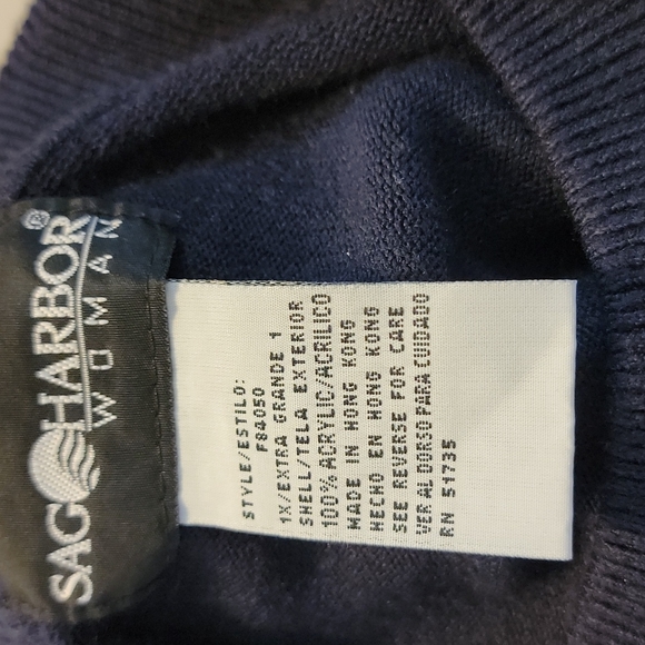 Pull Over Long Sleeve Navy Sweater - Picture 4 of 4